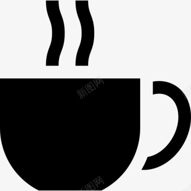 咖啡固体食物和餐厅元素填充图标图标