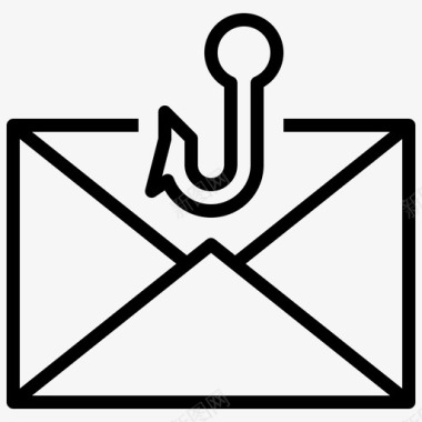 钩子电子邮件黑客锁图标图标