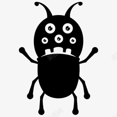 蚂蚁怪物昆虫怪物怪物卡通图标图标