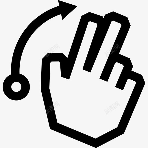 两个手指向右弹触摸触摸手势轮廓图标svg_新图网 https://ixintu.com 两个手指向右弹 触摸 触摸手势轮廓
