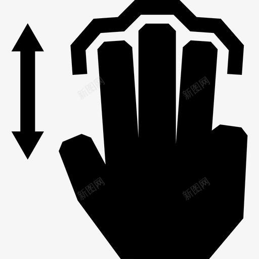 三个手指垂直拖动触摸触摸手势图标svg_新图网 https://ixintu.com 三个手指垂直拖动 触摸 触摸手势