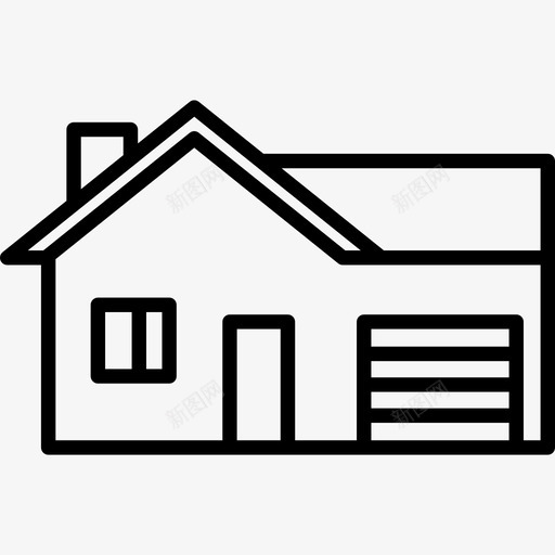 房屋建筑群线性图标svg_新图网 https://ixintu.com 建筑群 房屋 线性