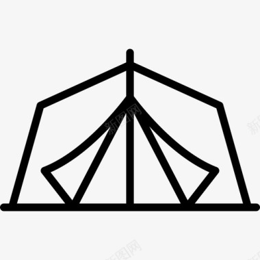帐篷野营用品直线型图标图标