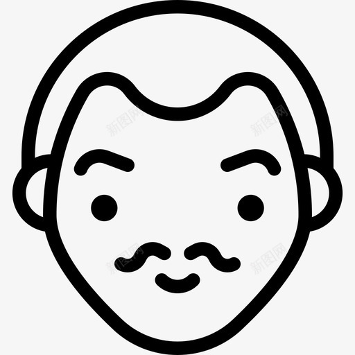 留着小胡子的男人微笑着人们人们的脸图标svg_新图网 https://ixintu.com 人们 人们的脸 留着小胡子的男人微笑着