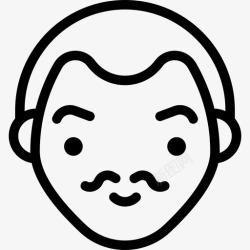 笑着的男人png图片留着小胡子的男人微笑着人们人们的脸图标高清图片