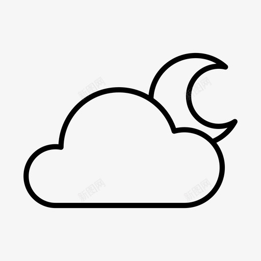 云与夜大气元素图标svg_新图网 https://ixintu.com 云与夜 元素 大气 天气