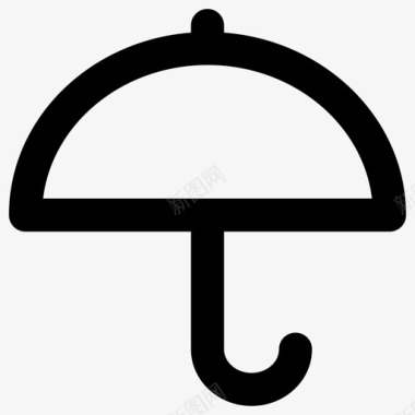 雨伞天气因素大胆的圆形图标图标