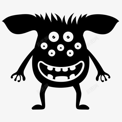 有趣的怪物恶魔万圣节角色图标svg_新图网 https://ixintu.com 万圣节角色 怪物角色字形图标 恶魔 有趣的怪物
