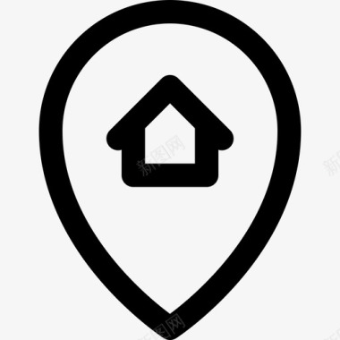房屋位置房地产地图和地理位置线图标图标