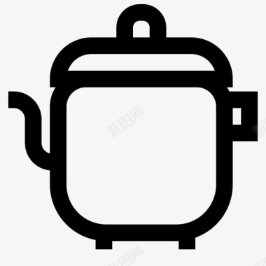中型茶壶饮料厨房设备图标图标