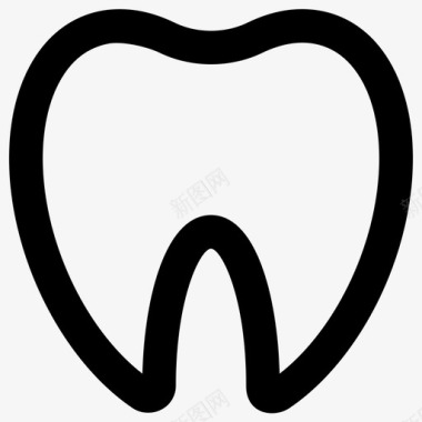 牙齿粗体轮廓医疗元素2粗体圆形图标图标