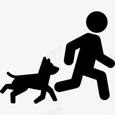 狗跑动物狗和训练图标图标