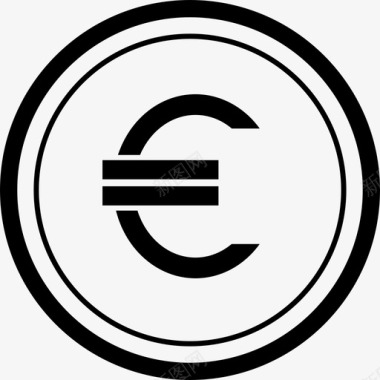 欧元商业硬币符号图标图标