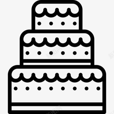 婚礼蛋糕面包店直系图标图标