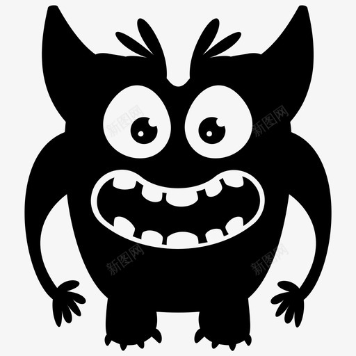 愤怒的怪物侵略性的怪物恶魔怪物图标svg_新图网 https://ixintu.com 侵略性的怪物 怪物卡通 怪物角色雕文图标 恶魔怪物 愤怒的怪物