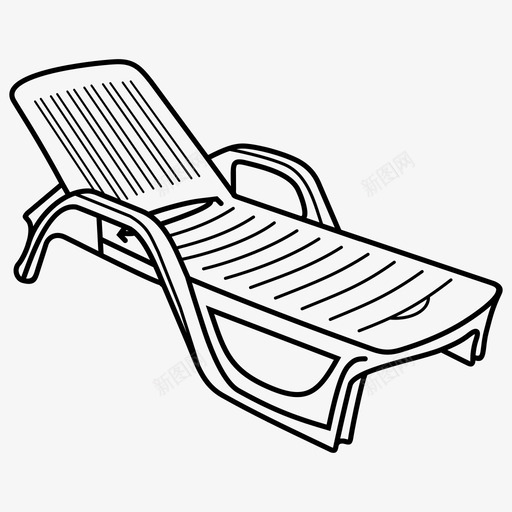 塑料折叠椅太阳床折叠椅躺椅图标svg_新图网 https://ixintu.com 塑料折叠椅太阳床 折叠椅 躺椅