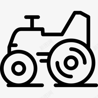 拖拉机农耕线工艺直线图标图标