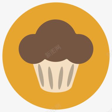 松饼食品线性食品套装图标图标