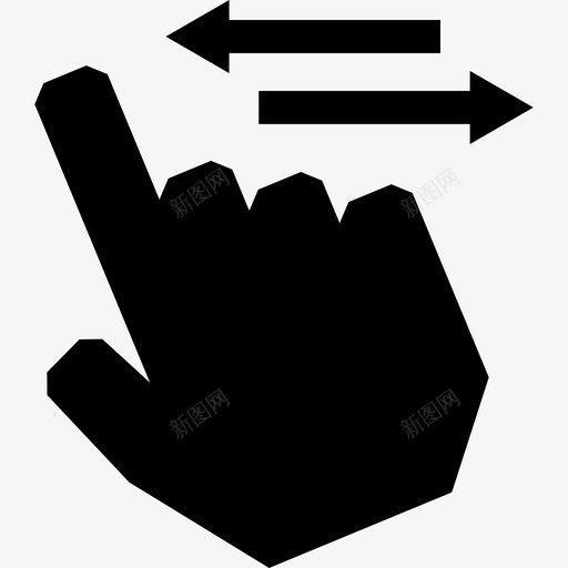 一个手指水平滚动触摸手势图标svg_新图网 https://ixintu.com 一个手指水平滚动 触摸手势