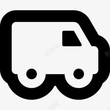 送货卡车运输运输和手动线性图标图标