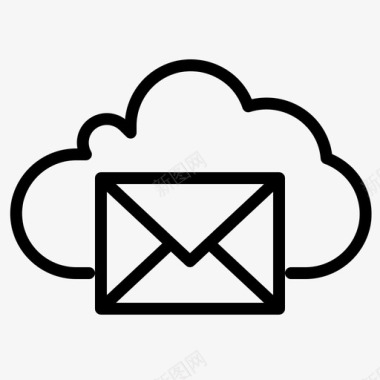 云电子邮件连接数据图标图标