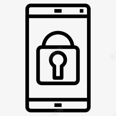 锁定智能手机黑客安全图标图标