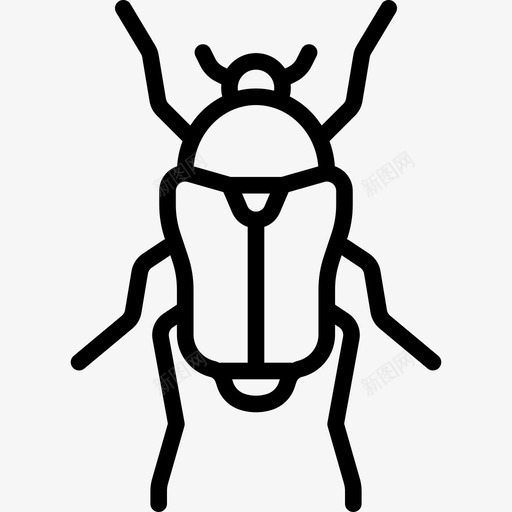 花粉甲虫昆虫线状图标svg_新图网 https://ixintu.com 昆虫 线状 花粉甲虫
