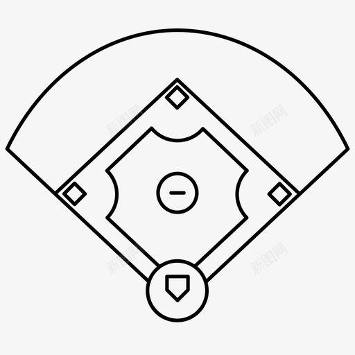 棒球场大联盟体育场图标svg_新图网 https://ixintu.com 体育场 大联盟 棒球场 球场 运动场