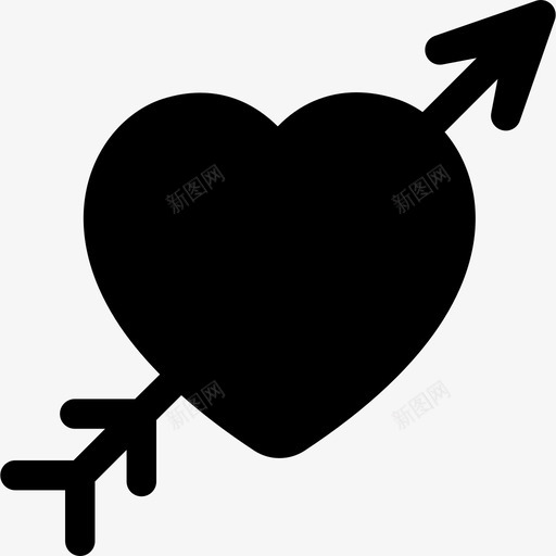 心形箭头形状情人节填充图标svg_新图网 https://ixintu.com 形状 心形箭头 情人节填充