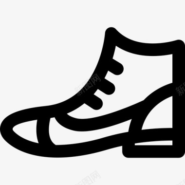 男式靴子时尚线性鞋图标图标