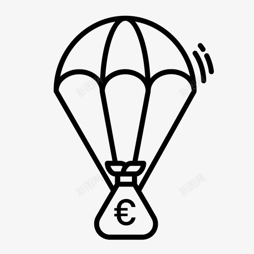 降落伞硬币美元图标svg_新图网 https://ixintu.com 硬币 美元 金融 金融业务 钱袋 降落伞