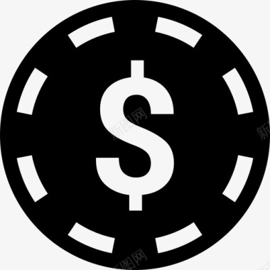 扑克牌上的美元符号图标图标