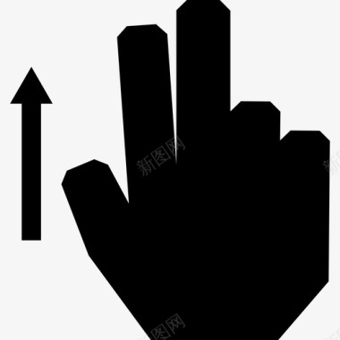 两个手指向上滑动触摸触摸手势图标图标