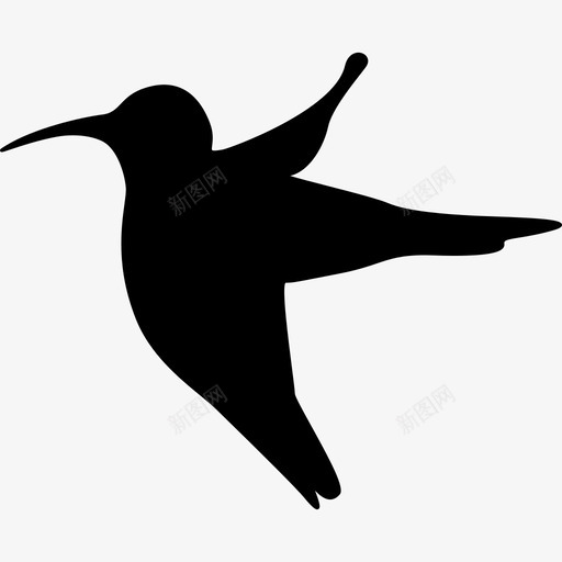 蜂鸟动物鸟的剪影图标svg_新图网 https://ixintu.com 动物 蜂鸟 鸟的剪影