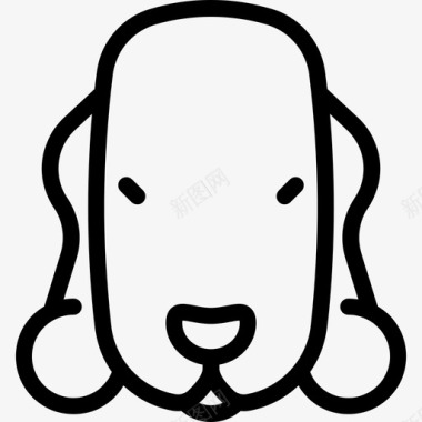 贝灵顿梗犬犬种头直系图标图标