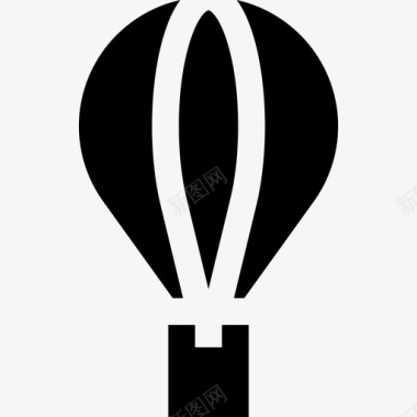 热气球运输工具套件填充图标图标