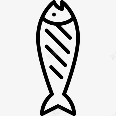 牛排鱼烧烤直系图标图标