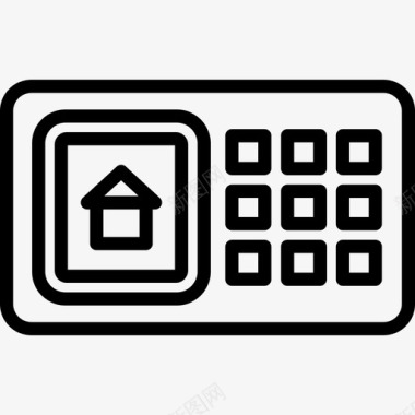 密码智能家居系统线性图标图标