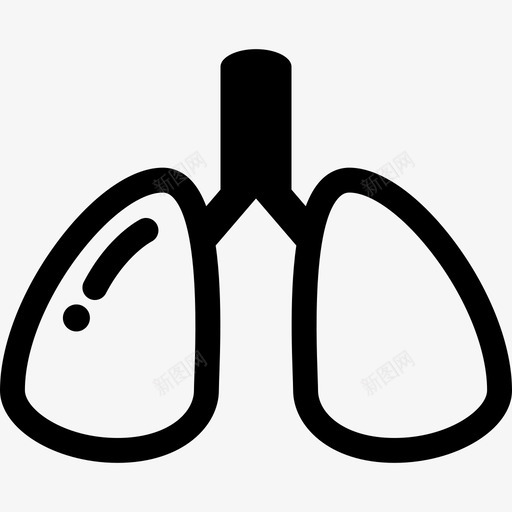 肺医学人体轮廓图标svg_新图网 https://ixintu.com 人体轮廓 医学 肺