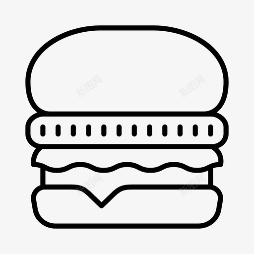 汉堡美食快餐图标svg_新图网 https://ixintu.com 外卖 快餐 汉堡 美食