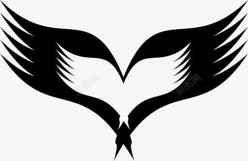 翅膀天使鸟儿的翅膀图标svg_新图网 https://ixintu.com 天使 翅膀 飞翔 鸟儿的翅膀