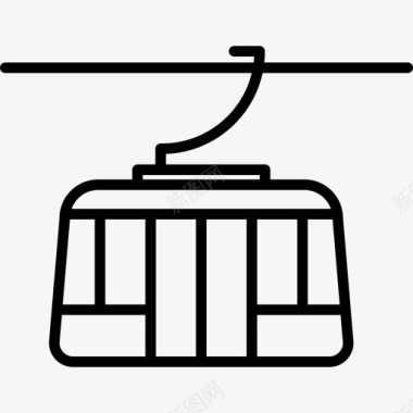 缆车运输滑雪站线路船图标图标
