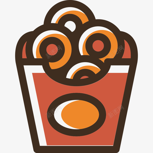 洋葱圈食品线性颜色食品套装图标svg_新图网 https://ixintu.com 洋葱圈 线性颜色食品套装 食品
