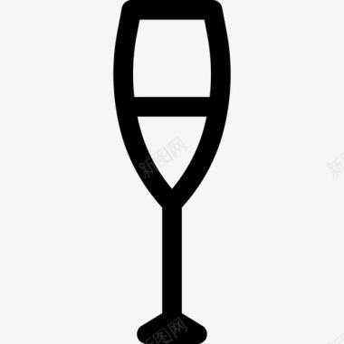 一杯香槟食物线性酒庄元素图标图标