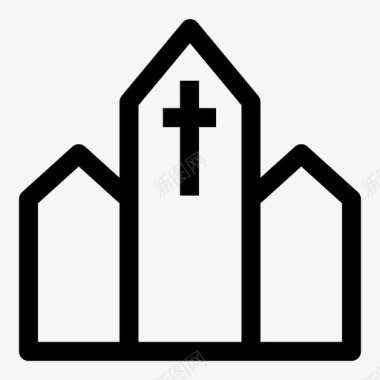 教堂建筑房屋图标图标