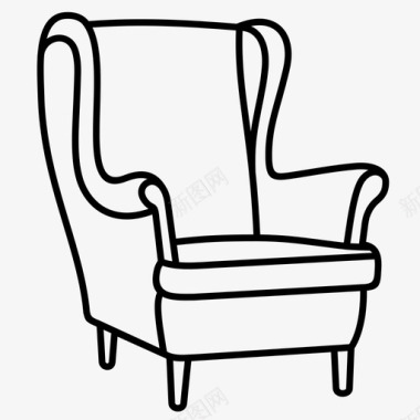 扶手椅家具放松图标图标