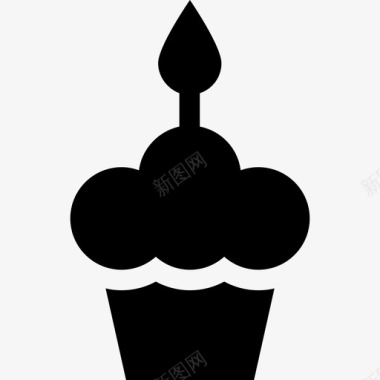 纸杯蛋糕食物生日派对元素系列图标图标