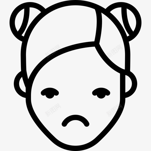 心烦意乱的女孩人人的脸图标svg_新图网 https://ixintu.com 人 人的脸 心烦意乱的女孩