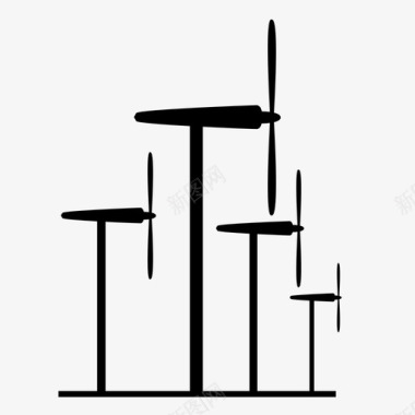 风电场能源电力图标图标