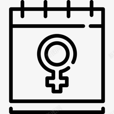 日历妇女节元素线性图标图标